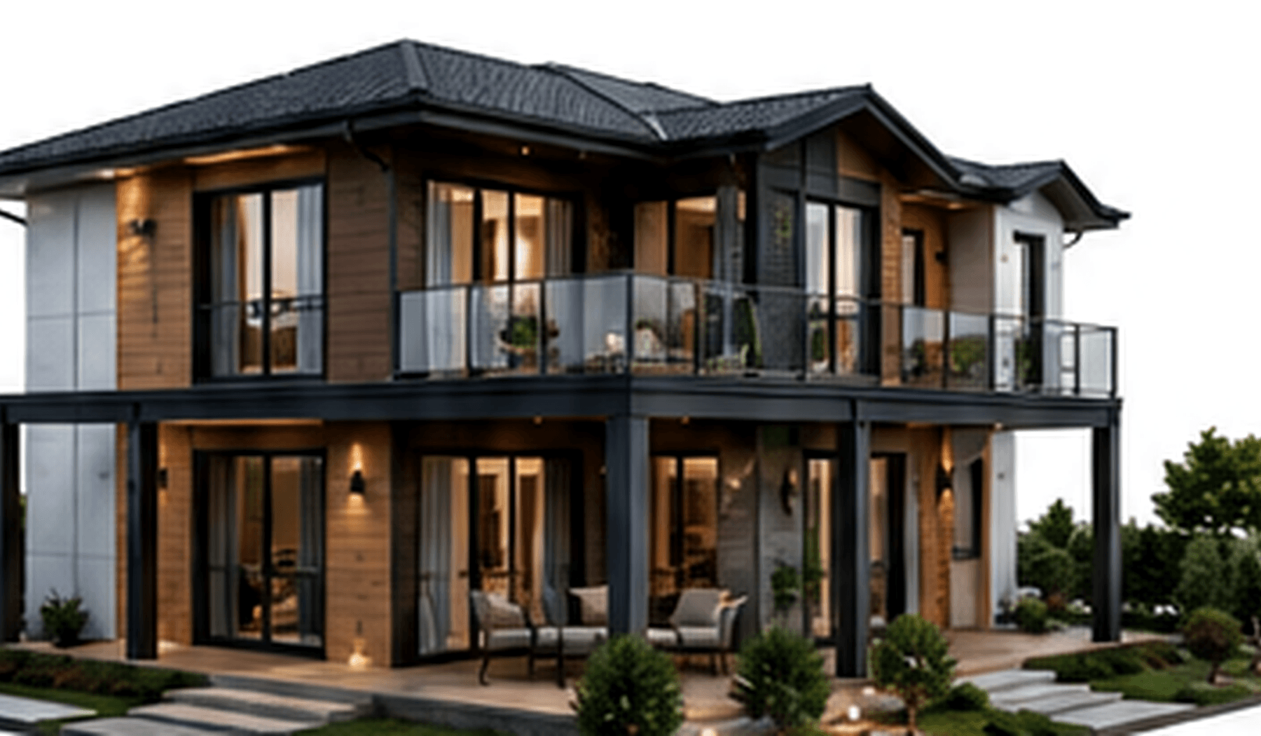 128 m² İki Katlı Prefabrik Ev